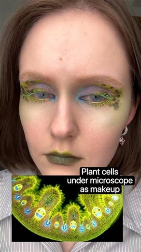 Microscopic Plant Cell images as makeup | Creative makeup inspiration #makeupart