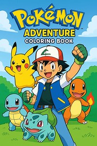 Pokemon Adventure Coloring Book PDF | Digital Download Kids Printable Cartoon Pages Featuring Ash Pikachu Bulbasaur Squirtle & Charizard - Etsy