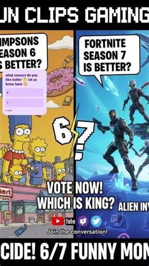 SIMPSONS SEASON 6 vs. FORTNITE SEASON 7: Which is KING? 👑 #67trend #fortnite