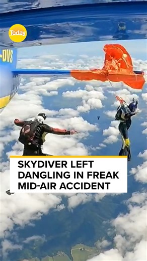 10K views · 44 reactions | Heart-stopping footage captured the skydiver hanging from the tail of the plane for nearly a minute.  #9Today READ MORE: https://nine.social/13I3 | TODAY | Facebook