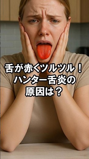 【歯の雑学333】舌が赤くツルツル！ハンター舌炎の原因は？ ＃クイズ ＃歯科 ＃雑学 #豆知識