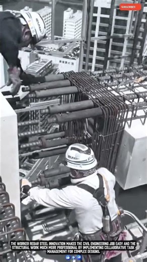 Worker Rebar Steel Innovation Makes Highrise Job Easy Work