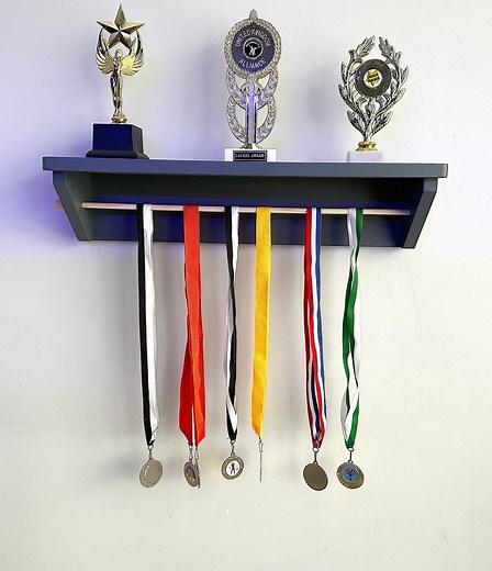 Personalised Medal & Trophy Shelf – Custom Name Display Rack – Sports Award Hanger – Medal Holder for Kids – Wall Mounted Trophy Shelf - Etsy UK