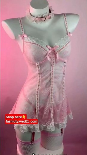 Cute Pastel Pink Babydoll Lingerie Try-On Haul 💕 Sheer Lace Mesh Chemise & Bow Details (2026)