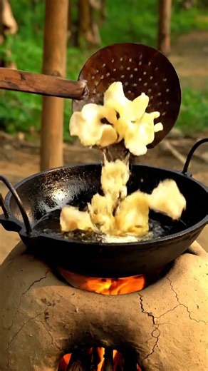 Assamese Banana Stem Crisps Cooked Naturally | Unique Village Snack #assamesefood #villagelife