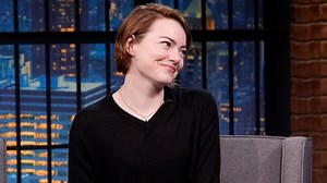 19K views · 280 reactions | Emma Stone talks about shaving her head for Bugonia while her co-star Jesse Plemons got extensions to make his hair longer, how Jennifer Aniston's role in Friends inspired a moment in the film and going on stage with Prince at the SNL40 after-party. | Late Night with Seth Meyers | Facebook