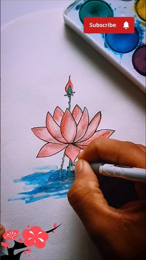 Easy lotus flower drawing 🌺#easy #foryou #art