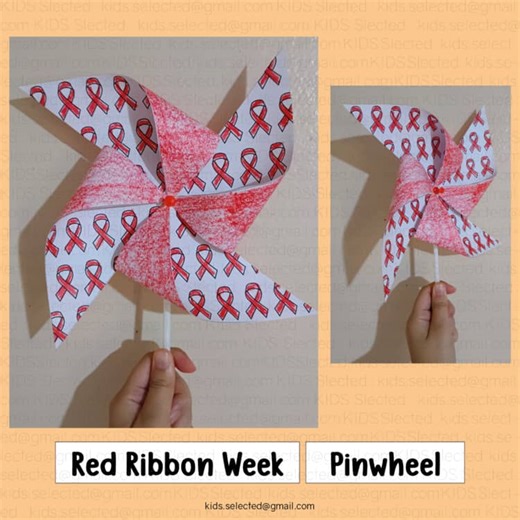 Red Ribbon Week Craft 2025 Pinwheel Activities Coloring Pages Kindergarten Art
