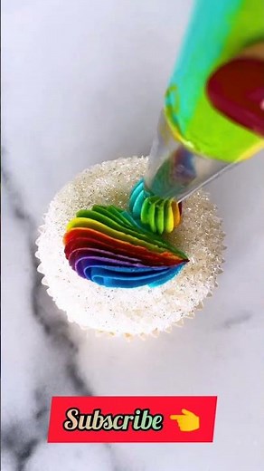 🍰#Rainbow colourful cup cake design 🍰💐🍒🍓🌈🎅butter cup cake design style ❤️❤️😎😎🌈