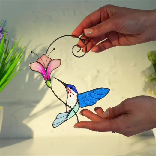 Hummingbird Gifts Stained Glass Window Hangings Christmas Gifts Sister in Law Hummingbird Stained Glass Suncatcher Garden Decoration - Etsy