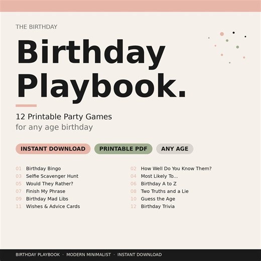 Birthday Party Games Bundle | 12 Printable Games for Any Age (instant Download) - Etsy