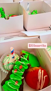 724 reactions · 41 shares | Cake me Awaytt "TEENS HOLIDAY DESSERT BOX" $20 per box Min. 25 boxes Box includes: Mini christmas Tree Brownie Red Velvet Cakepop Christmas Sugar Cookie Mini Donut Please note we do note substitute or exclude no items from the packages For more info Please call or what's app 485-3534 | CAKE ME AWAYtt | Facebook