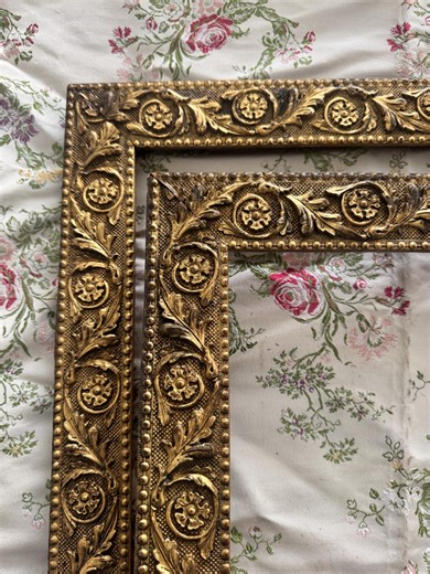19th Century Embossed Acanthus Fleurette Gilt Wood Frame 13.75” X 17.75” - Etsy