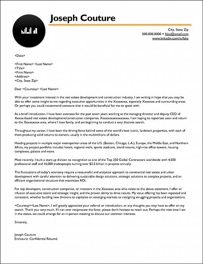 Venture Capital/Private Equity Cover Letter