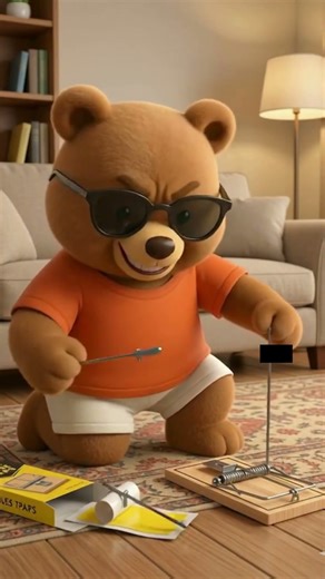 setting trap😼🧸#cutecat #bear #trap