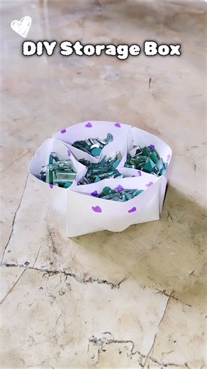 DIY Storage Box💜 | Easy Paper Organizer Craft ✨ #shorts #diy #papercraft #art #craft #youtubeshorts