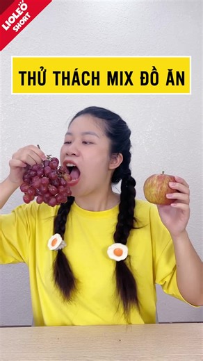 Thử thách Mix đồ ăn! Táo cộng dưa Leo | Lioleo
