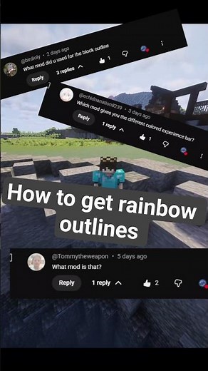 here's how you get the rainbow outlines and xp bars in Minecraft! #Minecraft #shaders #resourcepack