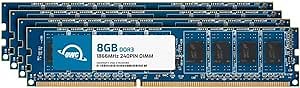 OWC 32GB (4x8GB) DDR3 1866 PC3-14900 CL13 2Rx8 240-pin 1.5V Non-ECC UDIMM Memory RAM Module Kit