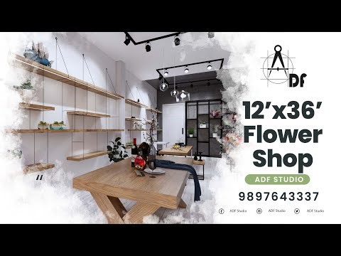12x36 Flower Shop Design | Gift Shop Interior Design ideas | ADF Studio