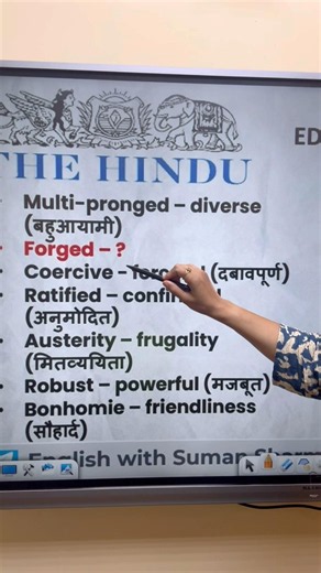 Today's Editorial Vocabulary #editorial #editorialanalysis #thehindueditorial #sumanmam #shortsfeed