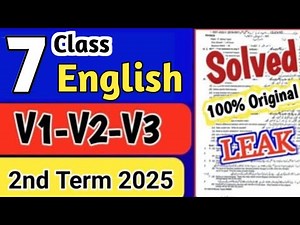 7th Class English paper 2nd term 2025 class 7 English 2nd term paper 2025 class 7th English paper