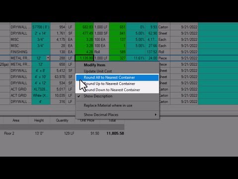 Quick Bid - The Materials Tab