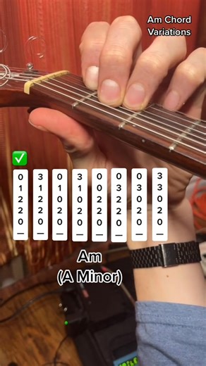 Variations of an Am Chord! Most of these you can use in place of an Am chord in a song… except for the Sus2 and Sus4 chords sometimes. #guitarchords #beginnerguitar | Jamparkguitar