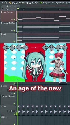 FNF Music with Miku Cutscene (fanmade) #fnf #hatsunemiku #vocaloid