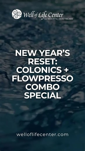 Well of Life Center for Natural Health on Instagram: "New Year’s Reset: Colonics + Flowpresso Combo After the holidays, it’s common to feel sluggish, bloated, or just off. This New Year’s Reset is designed to support digestion, lymphatic flow, and gentle detoxification—helping your body reset from the inside out so you can start the year feeling lighter, clearer, and more balanced. For the first time, Michele is combining Colonics and Flowpresso into one powerful reset package. These two service