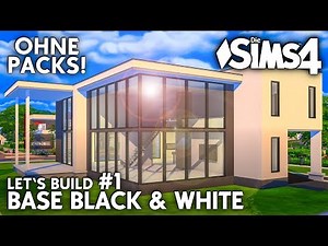 The Sims 4 Build a House Without Packs | Base Black & White #1: Floor Plan (German)