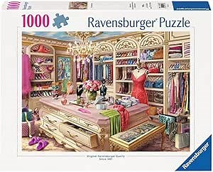 Ravensburger The Coveted Closet 1000 Piece Jigsaw Puzzle | Boutique Wardrobe Experience by Wigwam Studios | Perfect Interlocking Fit | Eco-Friendly Materials