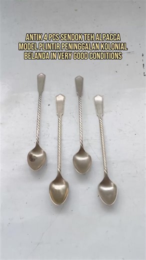ANTIK 4 PCS SENDOK TEH ALPACCA MODEL PLINTIR PENINGGALAN KOLONIAL BELANDA IN VERY GOOD CONDITIONS Code : SDK 014 #fyp #antik #vintage #kuno #barangantik