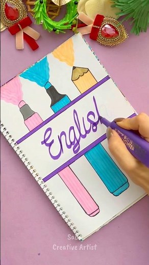 English💜Creative Frontpage Idea #frontpage #saba_creativeartist #shorts