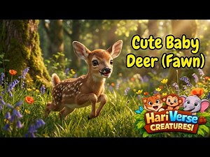 Cute Fawn Playing in Forest 🦌 | Baby Deer Animation | HariVerse Creature