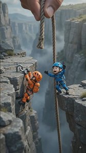 Tiny Climbers Saved by a Giant Hand! 🧗‍♂️🪢 | Mini Rescue Story in 3D CGI #shorts #facts