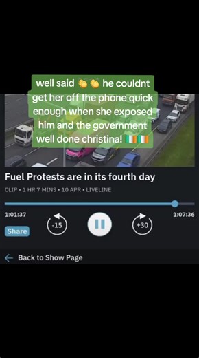 well said Christina 👏 he knew he was snookered that's why he took you off air 💯 #fuel #protest #Ireland #Irish #Irishmedia
