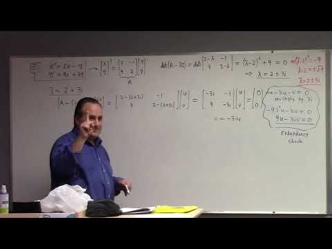 Differential Equations: complex eigenvector examples, 3x3 problems, 10-1-25