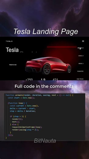 Tesla Landing page #programming #web #landingpage