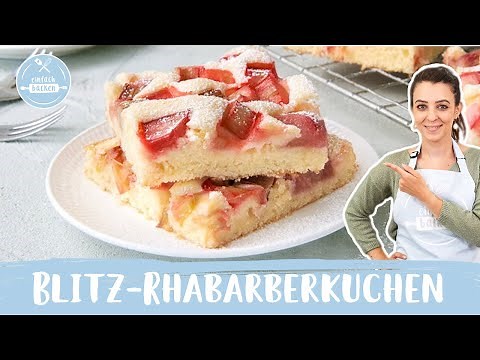 Rhabarberkuchen | Saftiger Rhabarberkuchen | Rhabarber-Blechkuchen ❤️🌷| Einfach Backen