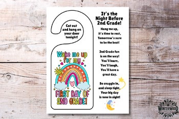 Wake Me Up for 2nd Grade Door Hanger | First Day of School Printable
