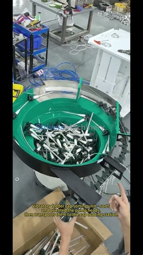 Automatic Pump Head Capping System （Cap Sorter + Cap Placement Unit + Four-Wheel Capping Machine）