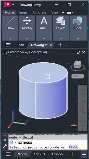 3D Cylinder with hole #tutorial #cadsoftware #design #cadd_engineer