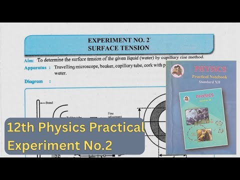 "Experiment No.2 | SURFACE TENSION | Class 12 Physics Practical"