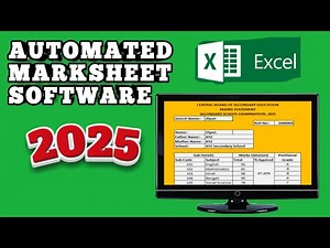 🎓 Create AUTOMATED MARKSHEET Software In Microsoft Excel