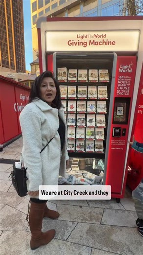 SHARE 🎁 A vending machine… that gives hope? Yes! The Giving Machines at City Creek @citycreekcenter are back and more magical than ever. You can “buy” meals, winter coats, clean water—even a goat—and 100% of your donation goes straight to charity. No fees. No fluff. Just real help for real people. Perfect stop during a holiday walk, date night, or a moment to teach kids about kindness. Tip: Go earlier in the day—lines get long at night! 📍 City Creek Center – by the Food Court entrance (Macy’s 