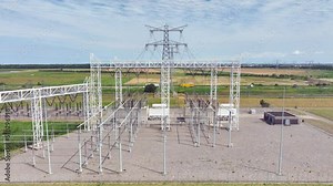 High Voltage Electrical Substation and Power Distribution