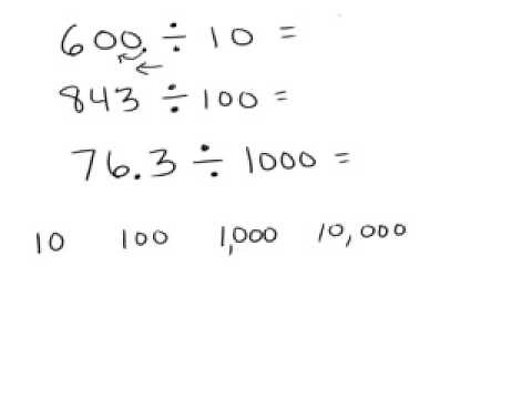 Dividing by powers of 10