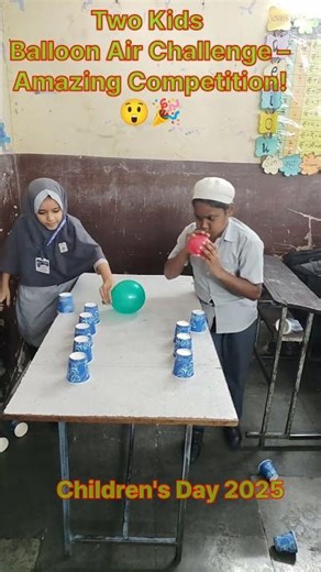 Two Kids Balloon Air Challenge – Amazing Competition! 😲🎉#shorts#Balloon challenge #kids