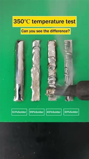 Different solder wires tested at 350C. Which solder wire do you guys use #reels #shorts #viral